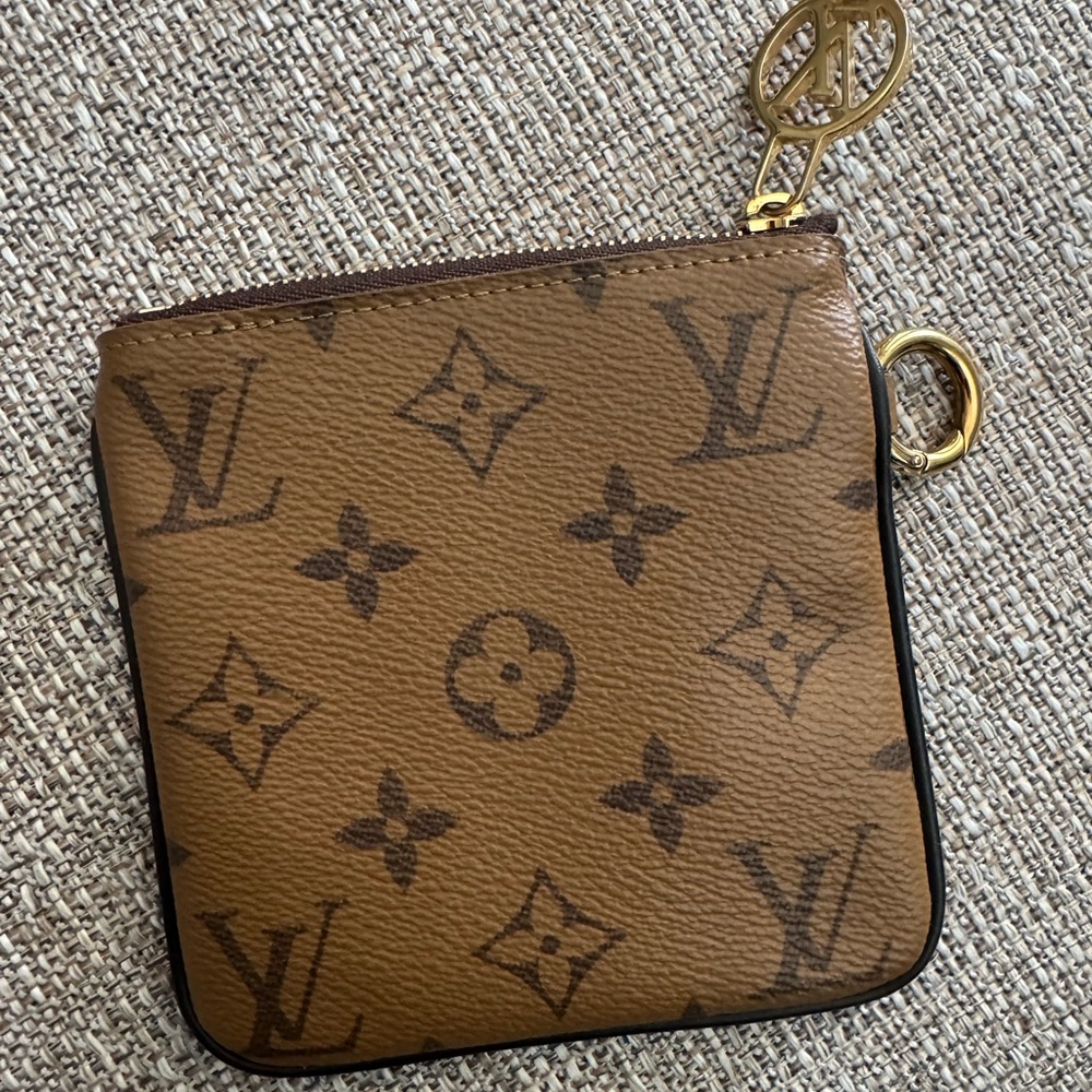 Louis Vuitton Reverse Monogram Zip Coin Pouch - Square Pouch from “Trio Pouch”